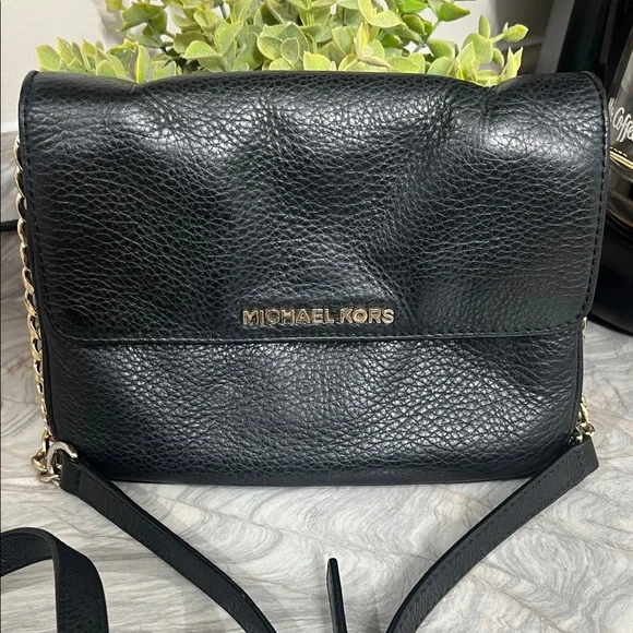 Michael Kors Black Pebbled Leather Crossbody Bag - Picture 1 of 10